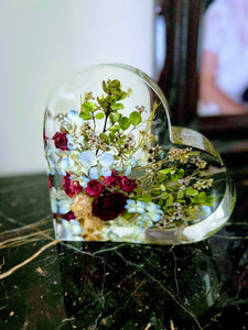 Flower Preservation Resin Block, Wedding Bouquet Preservation, memories of your wedding anniversary ,funeral arrangement floral