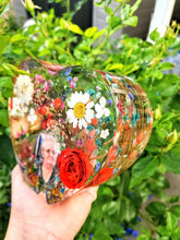 Flower Preservation in Resin Heart Block Paperweight Keepsake Bridal romantic memories of your wedding, anniversary, funeral