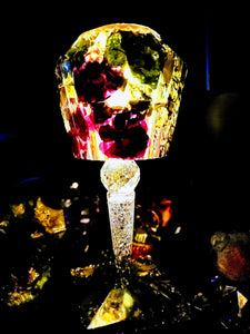 Custom Preserved wedding Flowers Petals in a Lamp shape Resin Keepsake memories of your anniversary. Fairy Lights Lamp. Funeral flowers