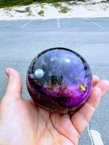 Galaxy Planets Sphere Resin Art, Resin Paperweight Sphere, Memorial, Anniversary, Special Occasion,