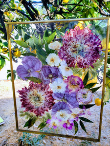 Wedding Pressed Flowers Bouquet Preservation, Wedding Bridal DRIED Flowers, Wedding, Funeral Pressed Flowers, Keepsake. Hanging Frame Decor