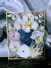 Pressed Flowers Bouquet Preservation, Wedding Bridal Flowers, Wedding, Funeral Pressed Flowers, Keepsake. Hanging Metal Glass Frame Décor