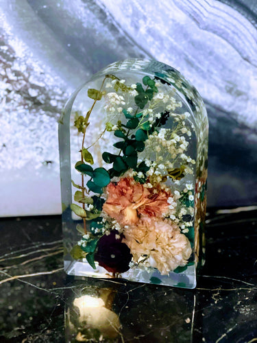 Wedding Flowers Preservation Dome Arch Resin Paperweight Keepsake Bridal memories of your wedding anniversary ,funeral