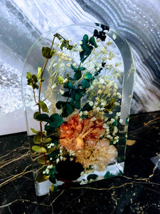 Wedding Flowers Preservation Dome Arch Resin Paperweight Keepsake Bridal memories of your wedding anniversary ,funeral