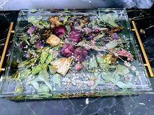 Flower Preservation. Pressed Bouquet Resin Tray Organizer. Preserved Bridal Funeral Bouquet. Pressed Memorial Flowers tray
