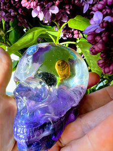 Custom Memorial Ashes Urn Galaxy Planets Resin Art, Resin Paperweight Skull, Memorial, Anniversary, Special Occasion,