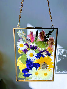 Flowers Bouquet Preservation, Wedding Bridal DRIED Flowers, Wedding, Funeral Pressed Flowers, Keepsake. Hanging Frame Decor