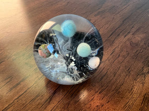 Galaxy Planets Sphere Resin Art, Resin Paperweight Sphere, Memorial, Anniversary, Special Occasion,