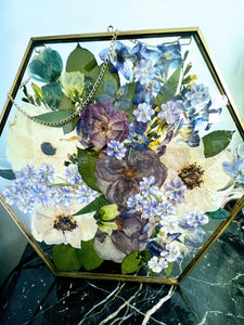 Wedding Bouquet Preservation Frame, Wedding Bridal Flowers, Funeral Pressed Flowers, Pressed Flower. Wall Hanging Glass Frame.