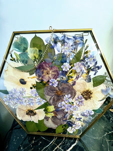 Wedding Bouquet Preservation Frame, Wedding Bridal Flowers, Funeral Pressed Flowers, Pressed Flower. Wall Hanging Glass Frame.